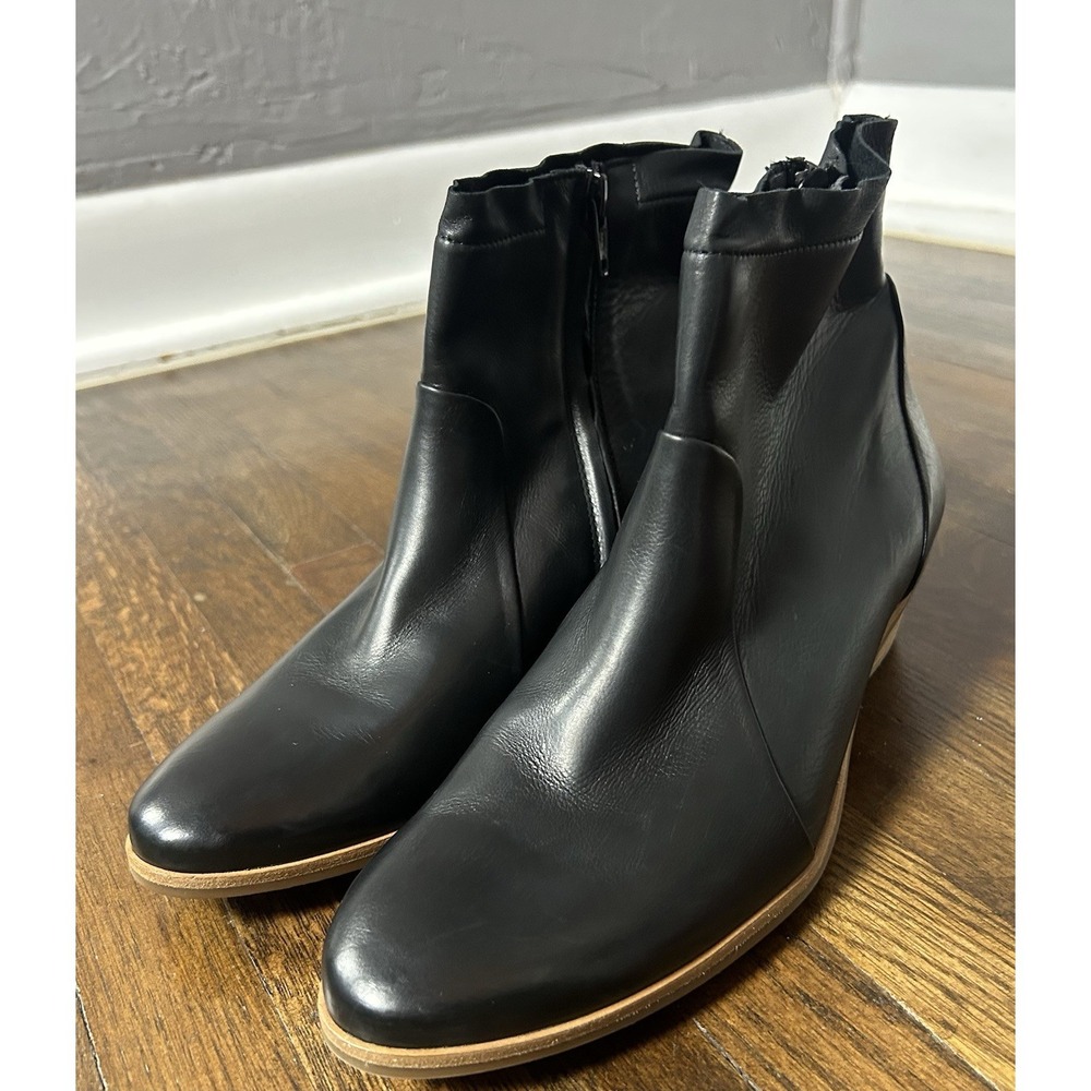 Women's Paul Green Shaw Black Leather Ankle Boots Size 4 Uk Size 6 US - Picture 2 of 8